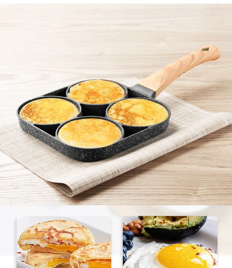 붙지 않는 3in1 다기능 아침 식사 메이커 프라이팬 24cm 오픈 3개 3개